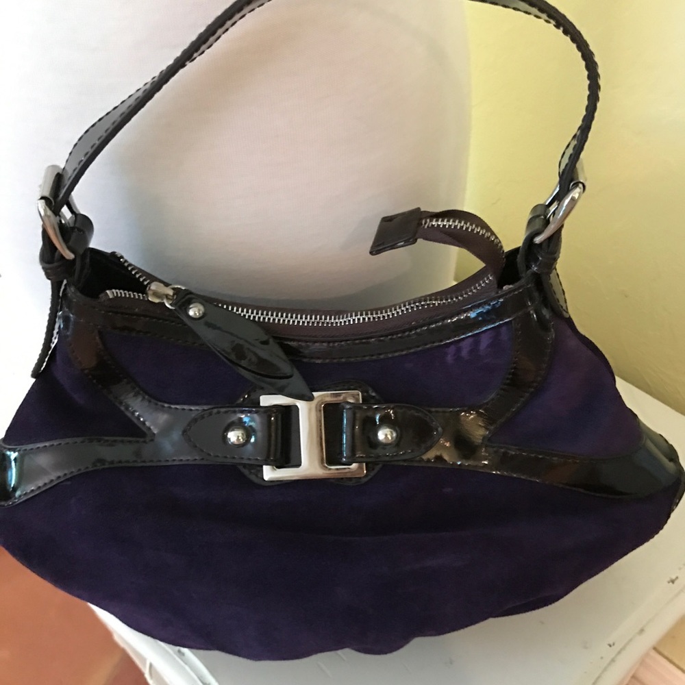 Purple Suede Designer Handbag